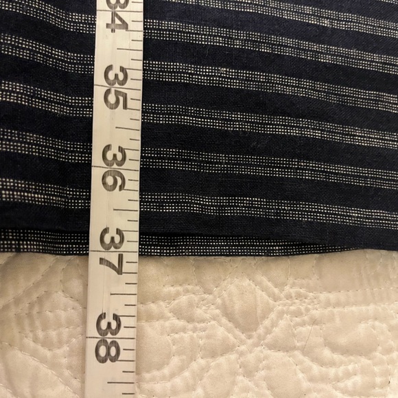 J Jill Love Linen Navy Blue Stripe 100% Linen Midi Dress m, Size Medium - Picture 7 of 7